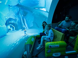 Family reacting to Snorri Touren dark ride.